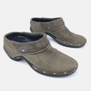 Merrell Drizzle Luxe Wrap Studded Nubuck Leather Slip-On Mule Clogs